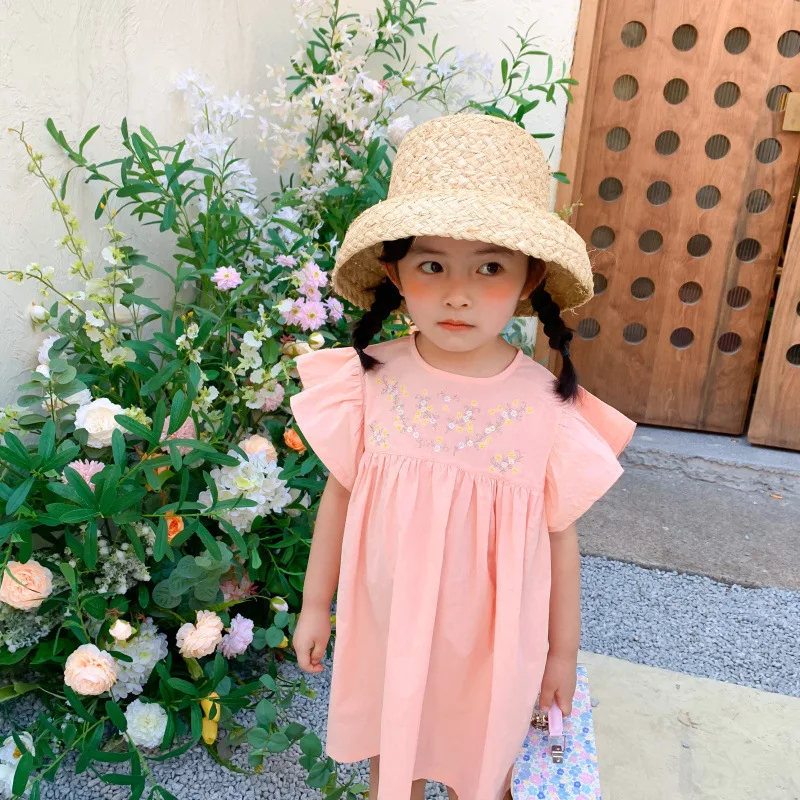 Summer Raffia Straw Hat for Girl Hand-made Sun Hat Retro Travel Sunscreen Beach Vacation with Lacing for Women Holidays Caps