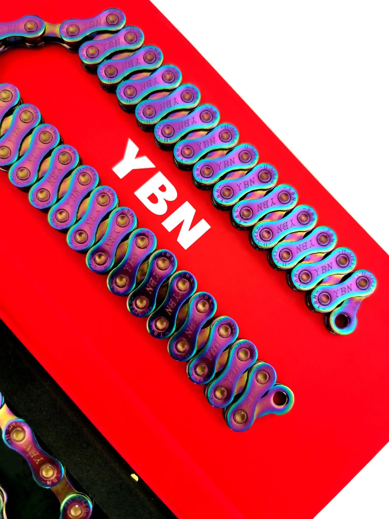 Фото Велосипедная Цепь YBN, 10, 11, 12 Скоростей, SLA, серебристая, полая, золотая, Слик масла, титановое покрытие, 8, 9s, MTB, фотоэлемент для Shimano/ SRAM №2
