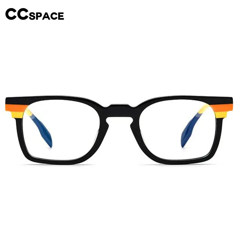 

55051 Vintage Acetate Glasses Men Retro Square Prescription Myopia Optical Splicing Eyeglasses Frame Women Luxury Brand Eyewear