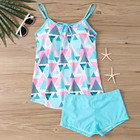 Plus size women's split swimsuit sexy slim printed sling bikini swimwear beach conservative swimsuits two-piece set beachwear - Image 2