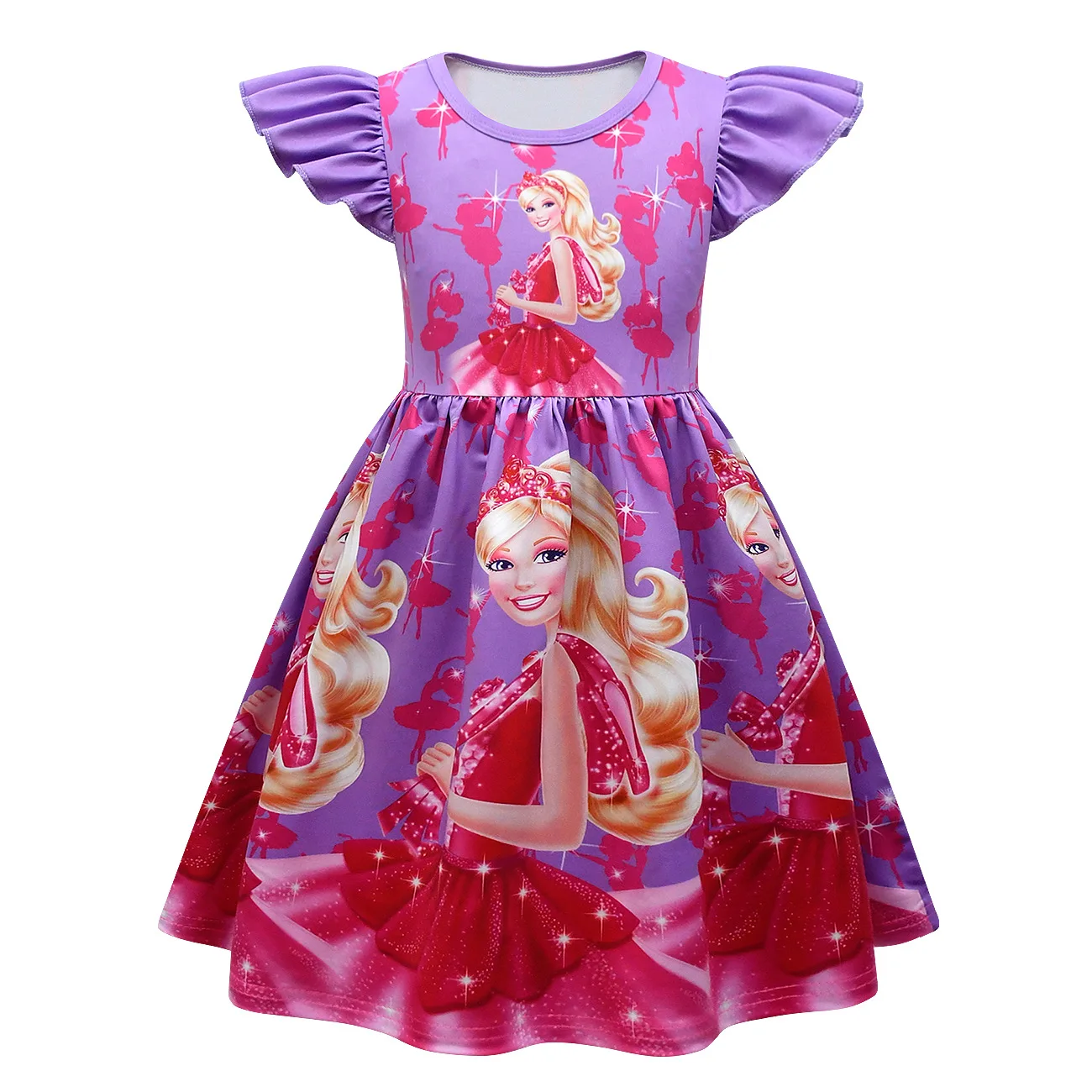 Barbie Jurk Kinderen Meisjes Modieuze Kids Prinses Kleding Verjaardagsfeestje Jurken Milksilde 3-8y Beschikbaar
