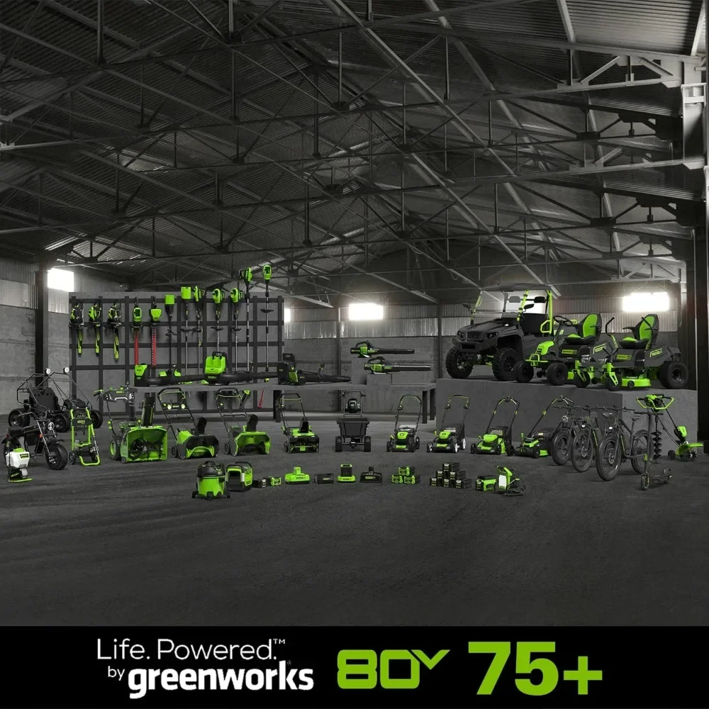 80V 18" Brushless Cordless Chainsaw (Great for Tree Felling, Limbing, Pruning / 75+ Compatible Tools), Tool Only, Black & Green 6
