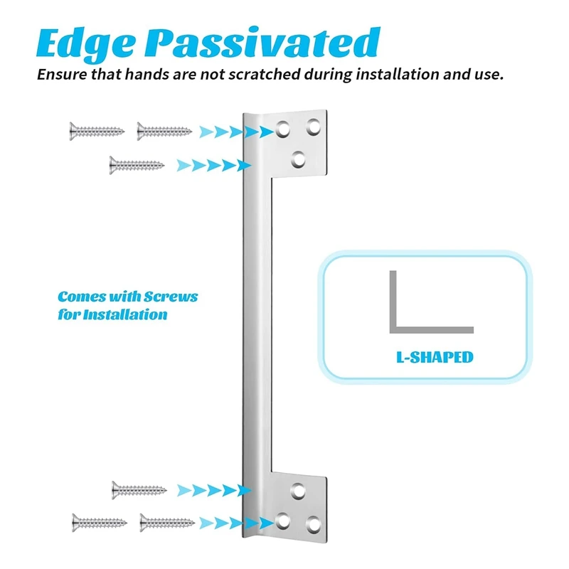 2 Pcs Door Latch Guard Plate Outswing Angle Latch Protector Door Cover Shield L Shaped Security Easy Install