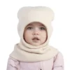New style kids' hat Baby fall and winter new wool knit pullover hat Solid color warm hat for autumn and winter children's beanie 6