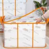 Large Capacity Foldable Storage Bag Waterproof Transparent Clothes Storage Box Reusable Dust-proof PVC Quilts Storage Bag Closet 1