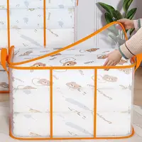 Large Capacity Foldable Storage Bag Waterproof Transparent Clothes Storage Box Reusable Dust-proof PVC Quilts Storage Bag Closet 1