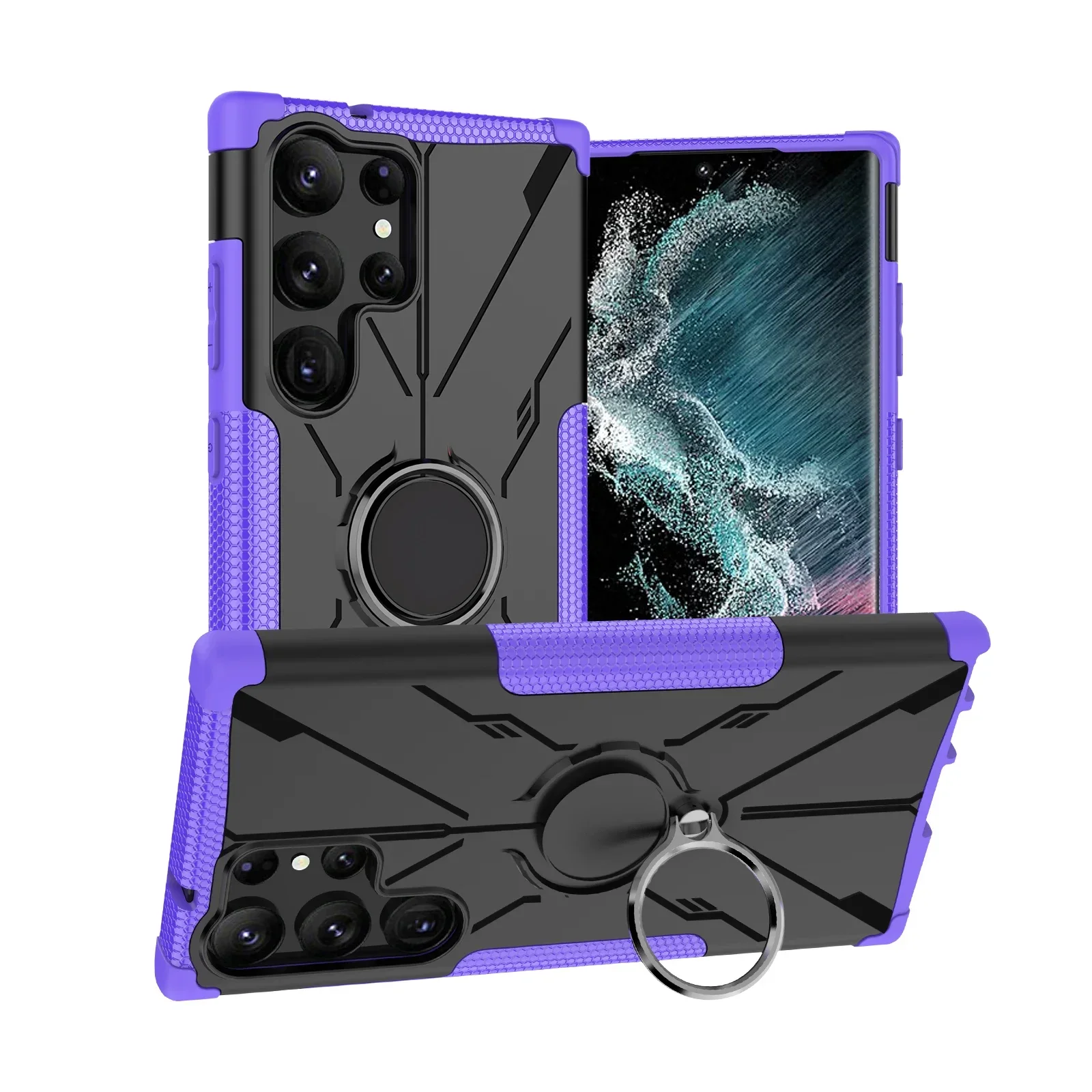 

Metal Ring Holder Case for Samsung S23 Ultra S22 Plus S21 FE A14 A54 A33 A53 A52 A12 A13 A72 Anti-fall Magnetic Car Mount Cover
