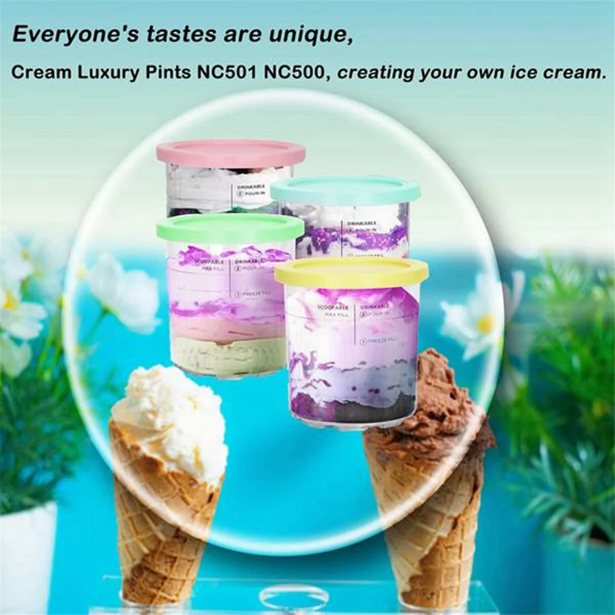 Ripple Ice Cream Cup NC500 NC501 is Suitable for Ninja Creami Ice Cream Storage Cup 3
