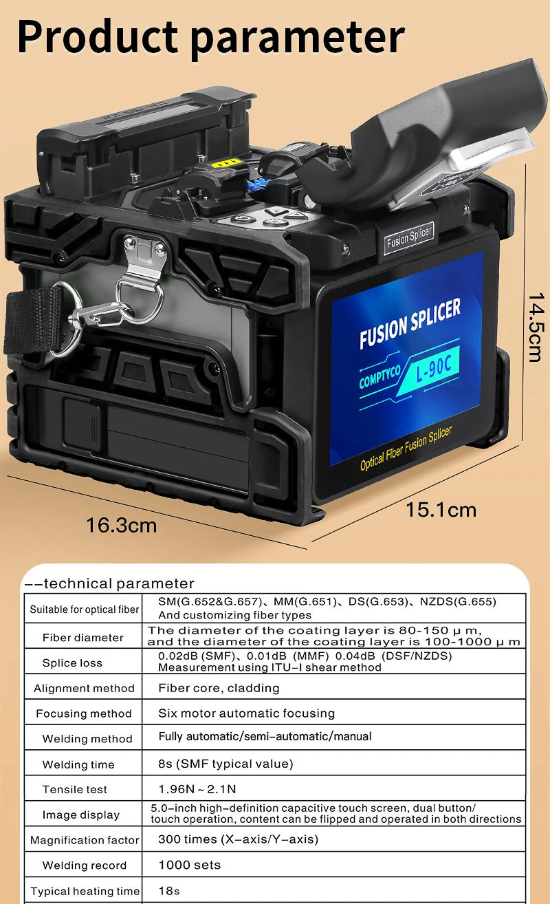FS-60E/L-90C Optical Fiber Fusion Splicer 6 Motor Touch Screen Multilingual SM M