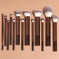 Premium 13 - Piece Makeup Brush Set for Flawless Beauty Application (Chocolate)