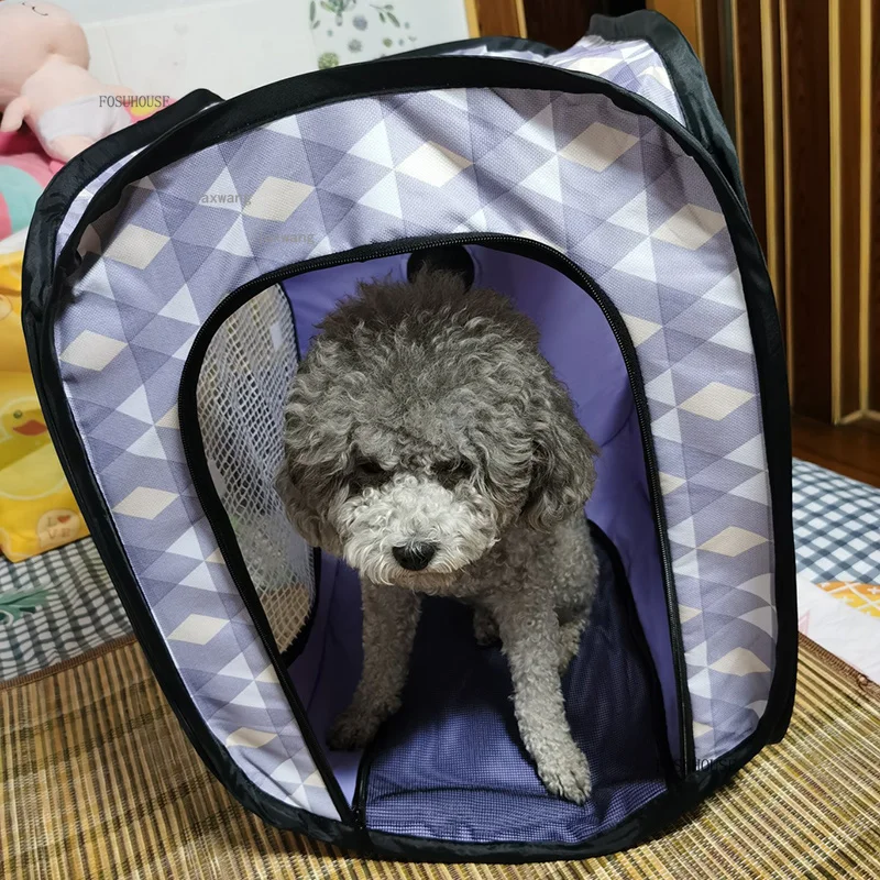 Pet Drying Box Cat Cage Dog Hair Dryer Household Breathable Water Blower Grooming Bath Drying Bag Portable Foldable Pets House