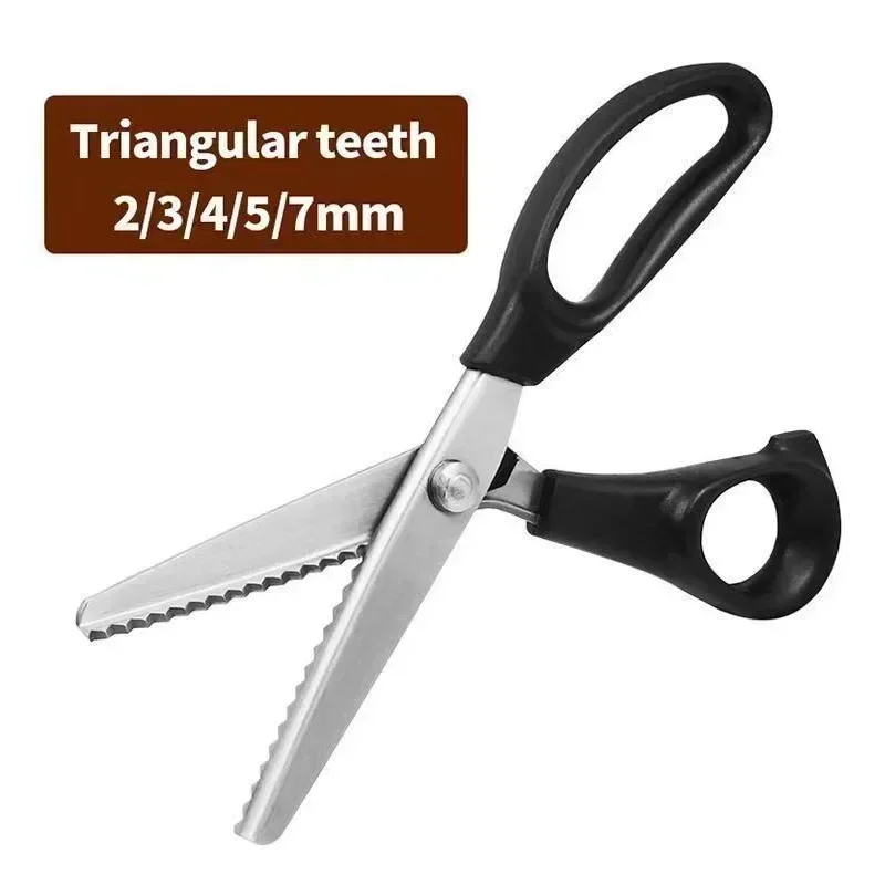 재봉용 재단사 가위, 재봉 가위, 스테인레스 스틸 핑킹 가위, 삼각형 이빨, 레이스 천 공예