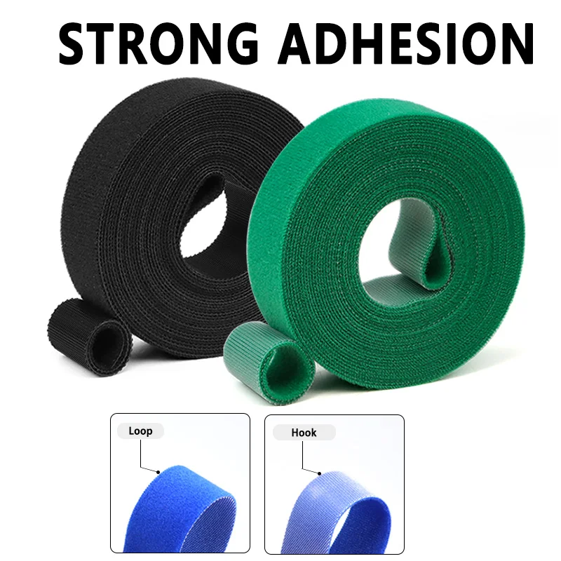 Reusable Nylon Hook and Loop Fastening Cable Ties – 5M Roll, Multi-Width Options for Wire Organizing and DIY Projects