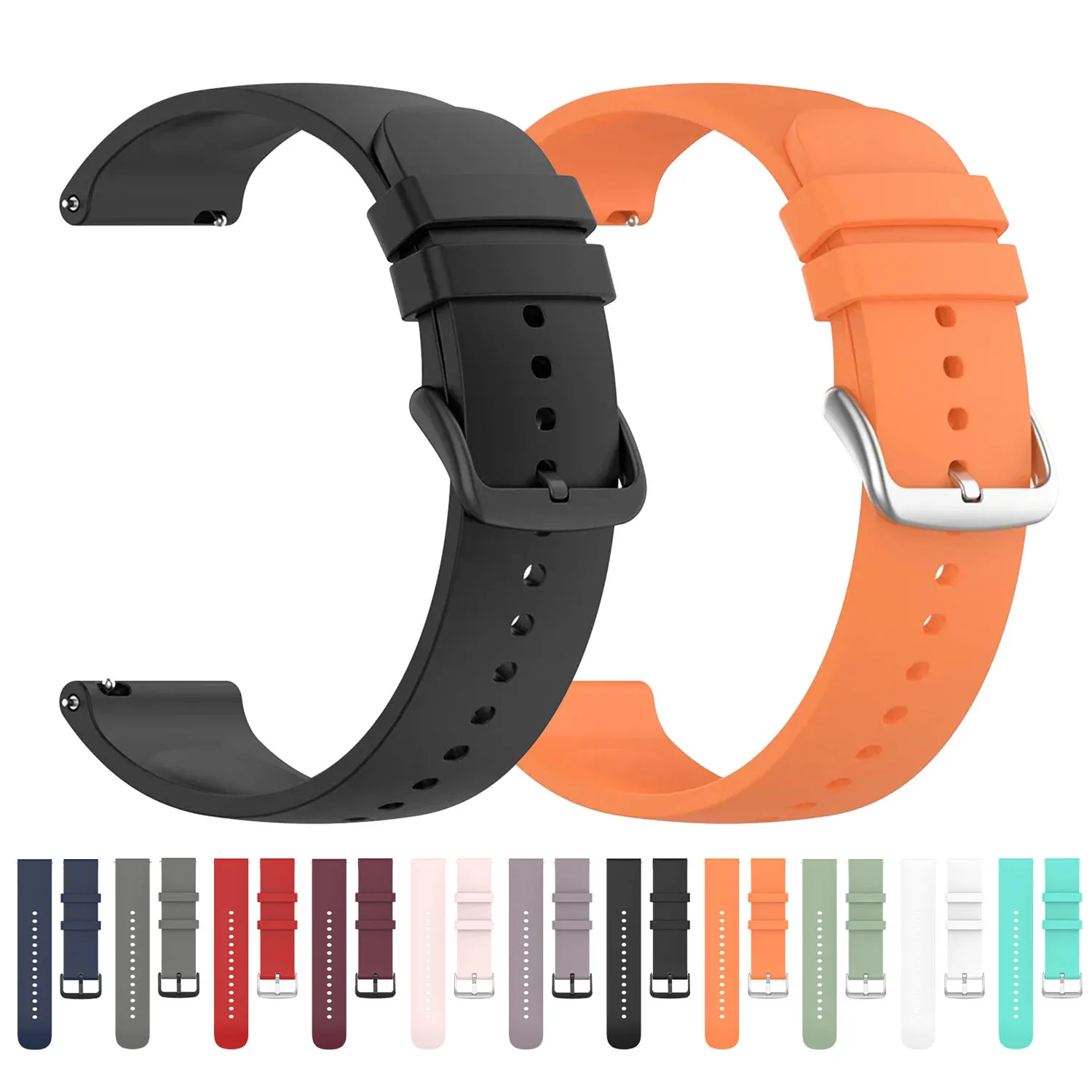 Universal Silicone Sport Watch Band, 20mm/22mm - Multiple Sizes Available