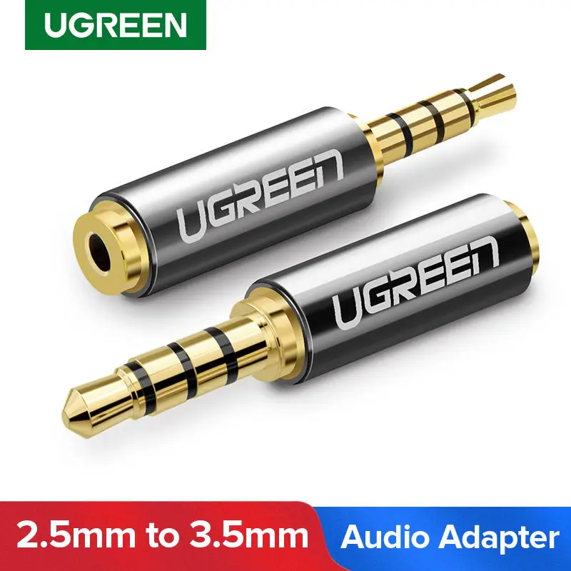2pcs Adapter Connector 3.5mm 1/8" male to 2.5mm female 3-channel for Audio Video 