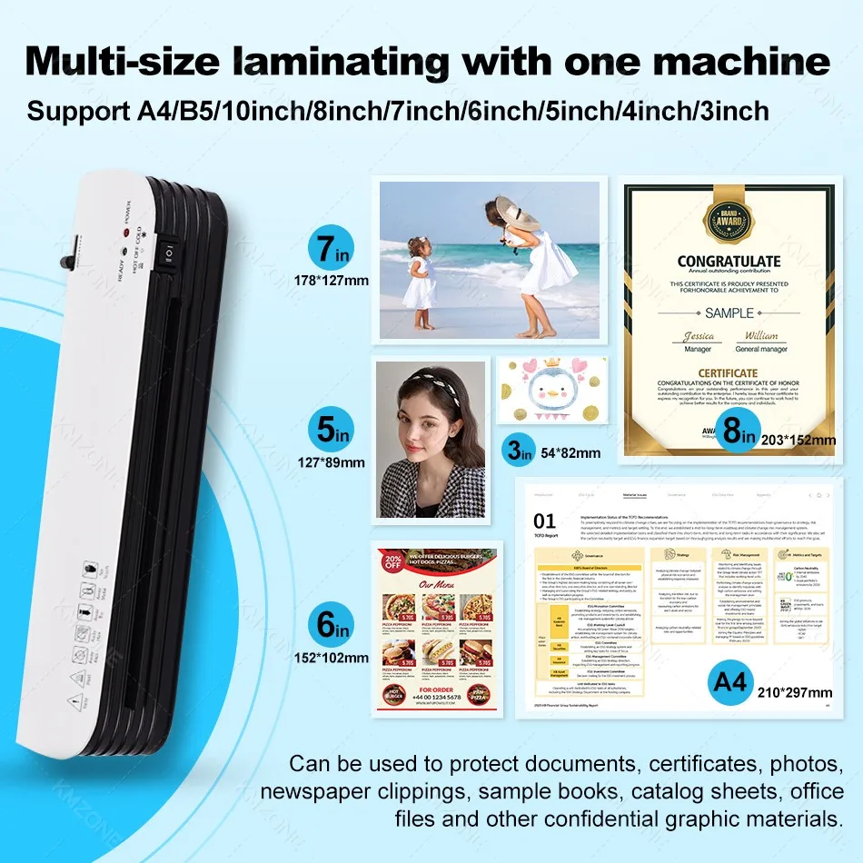 Office Multifunctional Laminating Machine Photo Sealing Maker A4 Photo File Laminating Film Machine Laminator Accessories Set