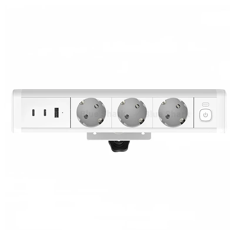 New 65W EU Power Strip Clip Table Socket with 65w USB Fast Charger Expanding Multi-Plug Socket