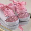 Pink Personalized Name Baby Shoes Boy Girl First Walking Nursery Deco Glitter Customized Baby Shower Sneakers 2