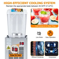 Commercial Beverage Dispenser, 1 Tanks 4.75 Gallon 18L Commercial Juice Dispenser, 18 Liter Per Tank, 180W Stainless Steel Food 2