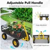 Mesh Steel Garden Cart, 1200LBS Utility Wagon with 4 Removable Sides, 13” Pneumatic Wheels, Adjustable Handle, Bungee Cord, Con 5
