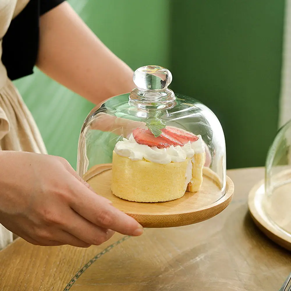 Cover Cake Dome Glass Platter Stand Display Cloche Serving Dessert Pastry Lid Tray Fruit Display Plate Home Kitchen Cake Tools