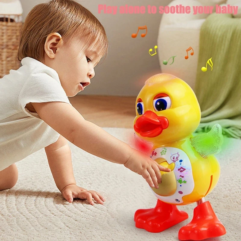 Electric Dancing Duck Funny Blink Eyes Flashing Light Shake The Body Cute Musical Cartoon Animal Educational Toy Children Gift 6