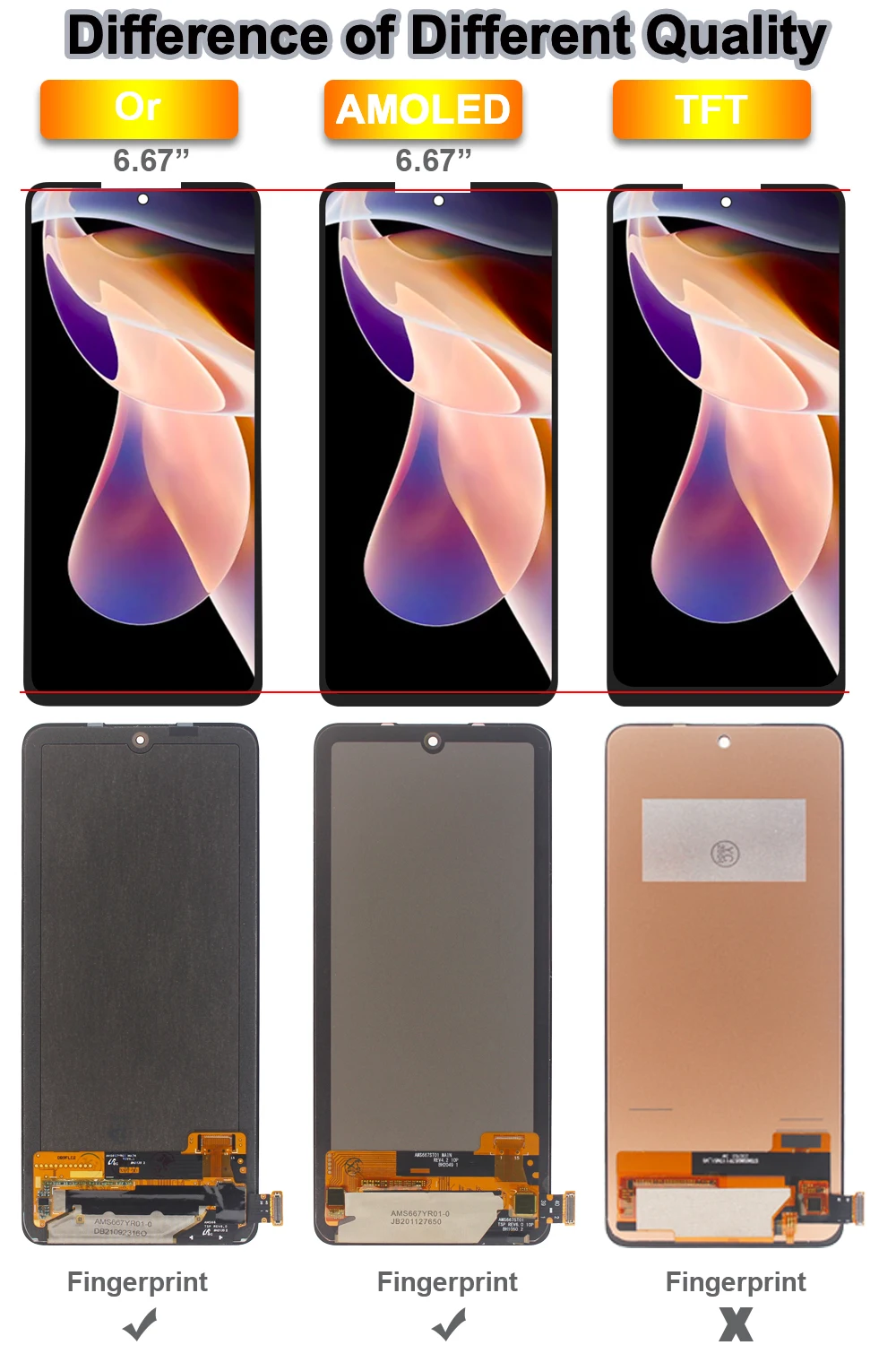 AMOLED LCD Display and Digitizer Replacement Screen