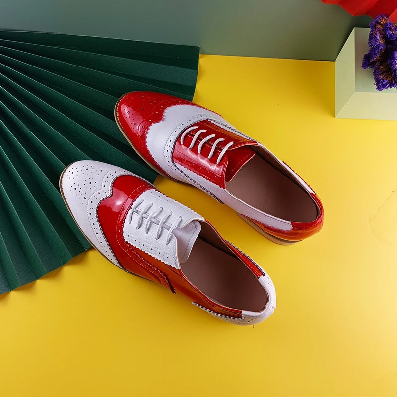 Women's Leather Summer Platform Sneakers Flat Casual Oxford Shoes Loafers Moccasins Spring Vintage for Woman Trend New