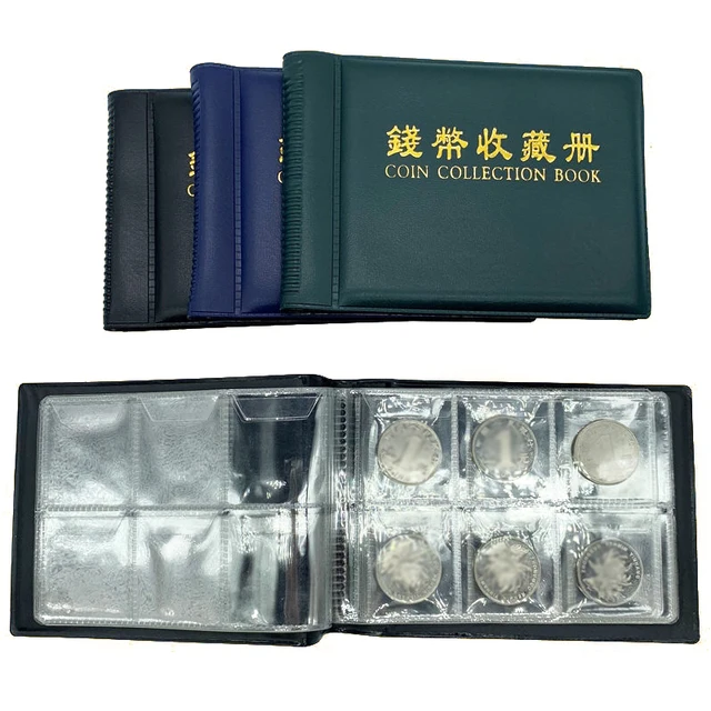 60 Zsebek Érmék Holder Money Book Collection Books Coin Storage Album Zsebméret Classic - Image 5