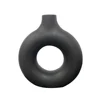 Hot Sale Donut Shape Flower Vase Oval Wedding Decoration Home Living Room  1Pcs Plastic Flower Vase White Flat Minimalist 6