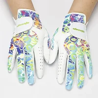 1 Pair(2Pcs) Anti-slip Golf Gloves Women's Left and Right Hand Soft Breathable Pure Sheepskin Gloves for Lady Female 18/19/20/21 1