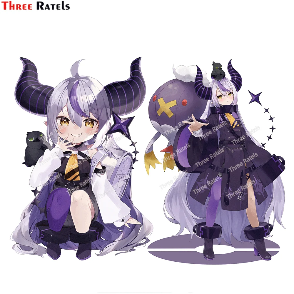 

Персонализированные креативные наклейки Three Ratels H779 La Darknesss and Crow Hololive с рисунком царапин аниме авто наклейки