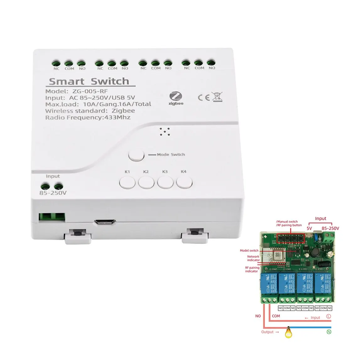 4CH Zigbee умный светильник Модуль