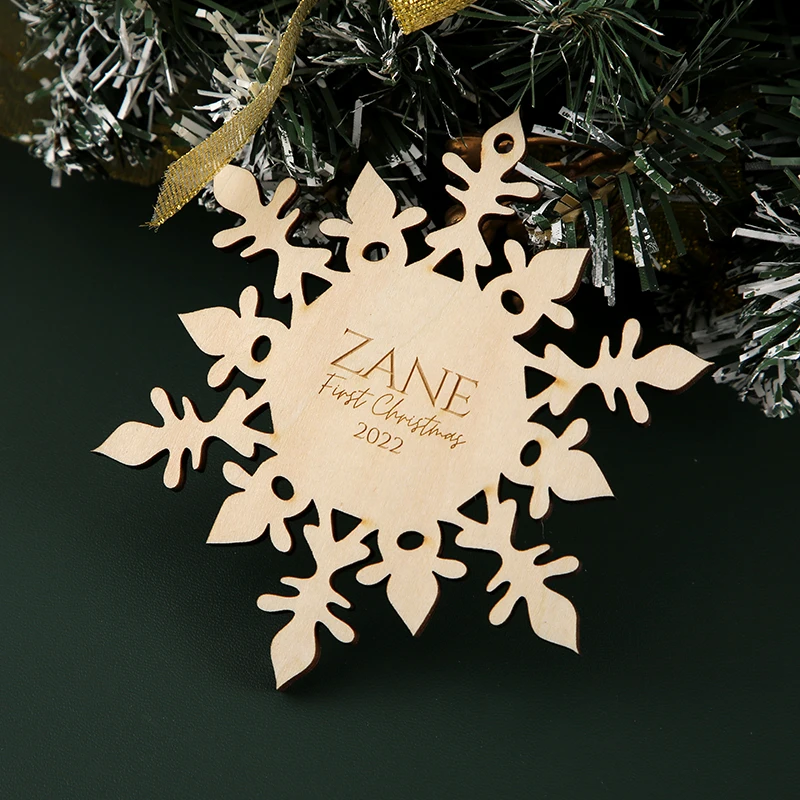 Christmas Decorations Snowflake Name Personalized Wood Ornament Christmas Gifts Ornament Personalized Ornaments