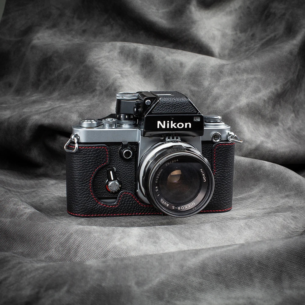 Nikon F2 F2S F2A F2AS 케이스 가죽 카메라 가방 보호 케이스 수제  진짜 가죽 카메라 하프 케이스 커버 가방