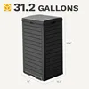 38 Gallon Large Outdoor Trash Can, Waterproof Resin Hideaway Garbage Bin with Lid and Drip Tray, Outside Trash Bin for Porch 5
