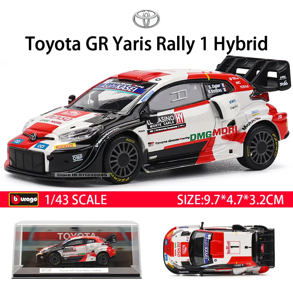 Bburago 1:43 Toyota GR Yaris Rally 1 Hybrid WRC Alloy Luxury