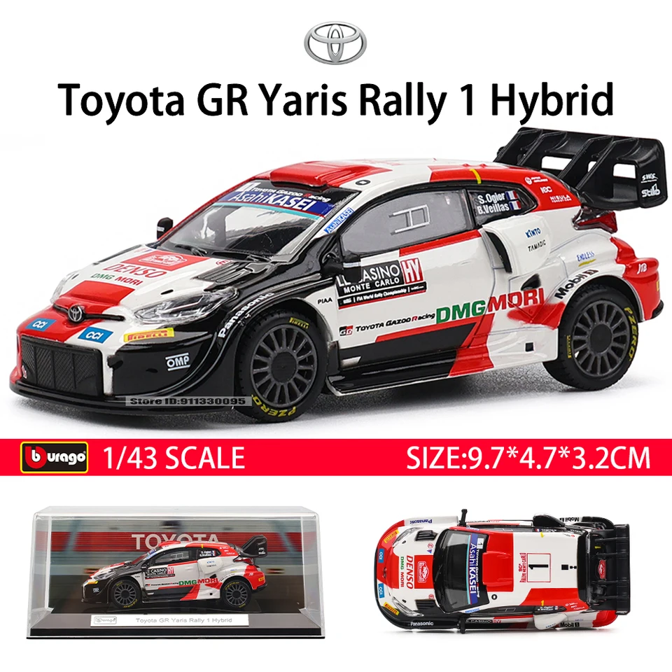Bburago 1:43 Toyota GR Yaris Rally 1 Hybrid WRC Alloy Luxury