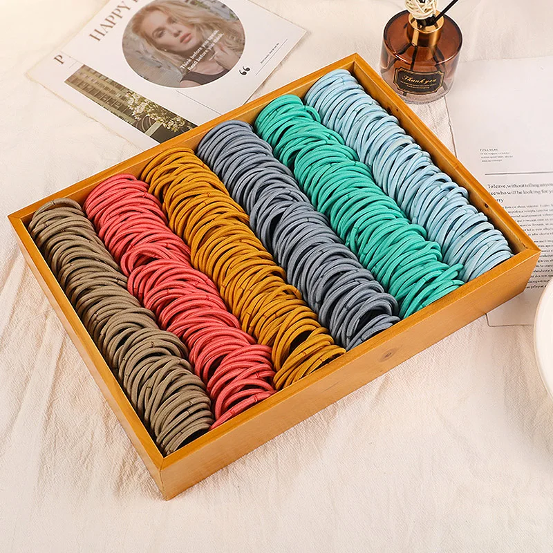 20Pcs Women Girls Elastic Hair Rubber Bands Hair Tie 4mm Thick Elastic