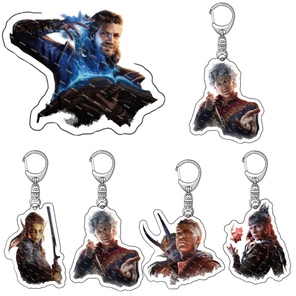 Heiße Anime Figuren Spiel Baldur's Gate3 Acryl Schlüssel bund Anime Cosplay Astrion Gale Lae'zel Schlüssel bund Fans Prop Geschenk Anhänger