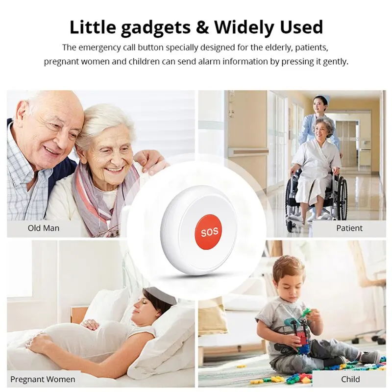 Tuya ZigBee SOS Emergency Button Elderly Children Alarm Emergency Help Switch Home Security Protection Smart Life App Control medical alert button,emergency alarm button