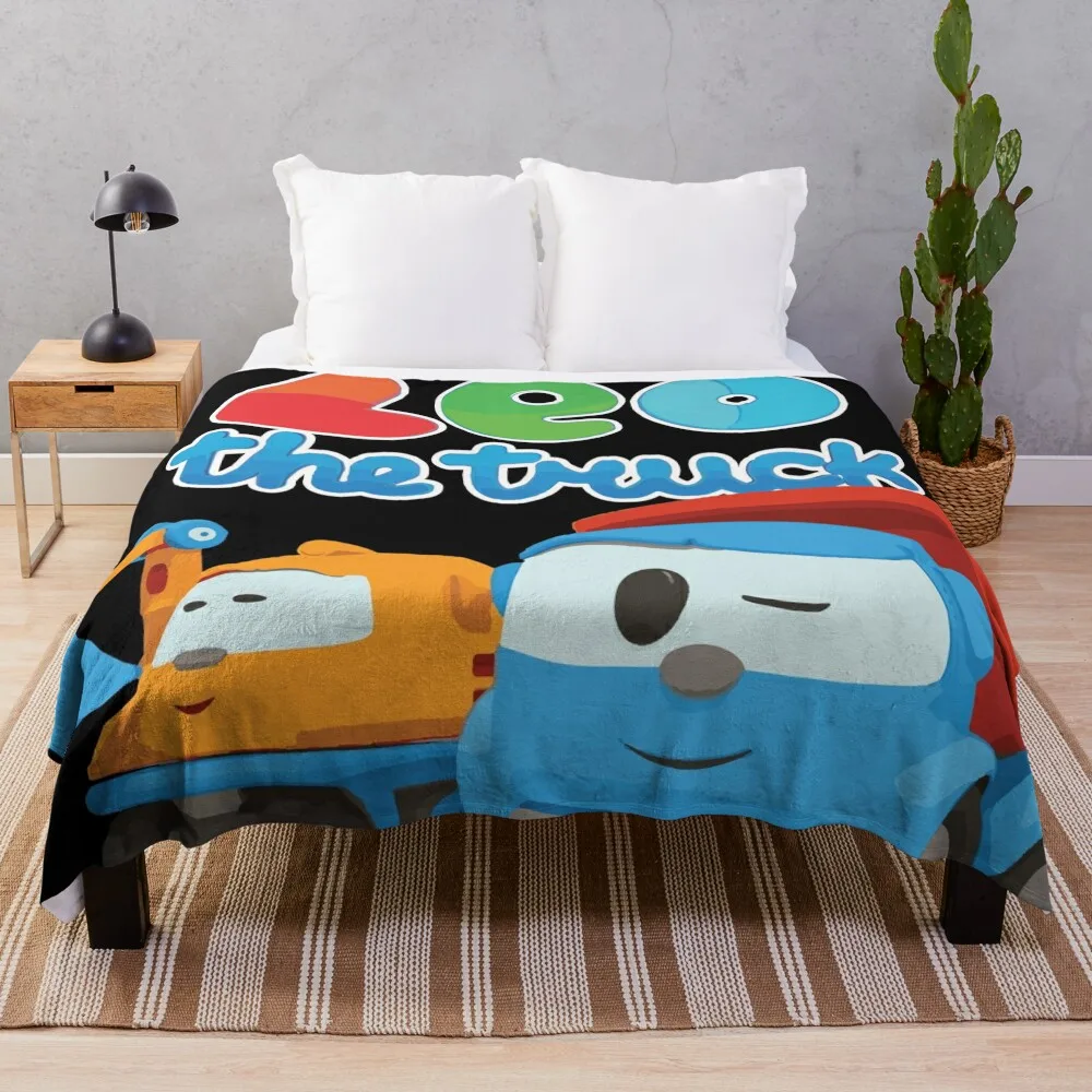 

LEO the truck and friend SCOOP the excavatorThrow Blanket Retro Blankets Flannels Blanket