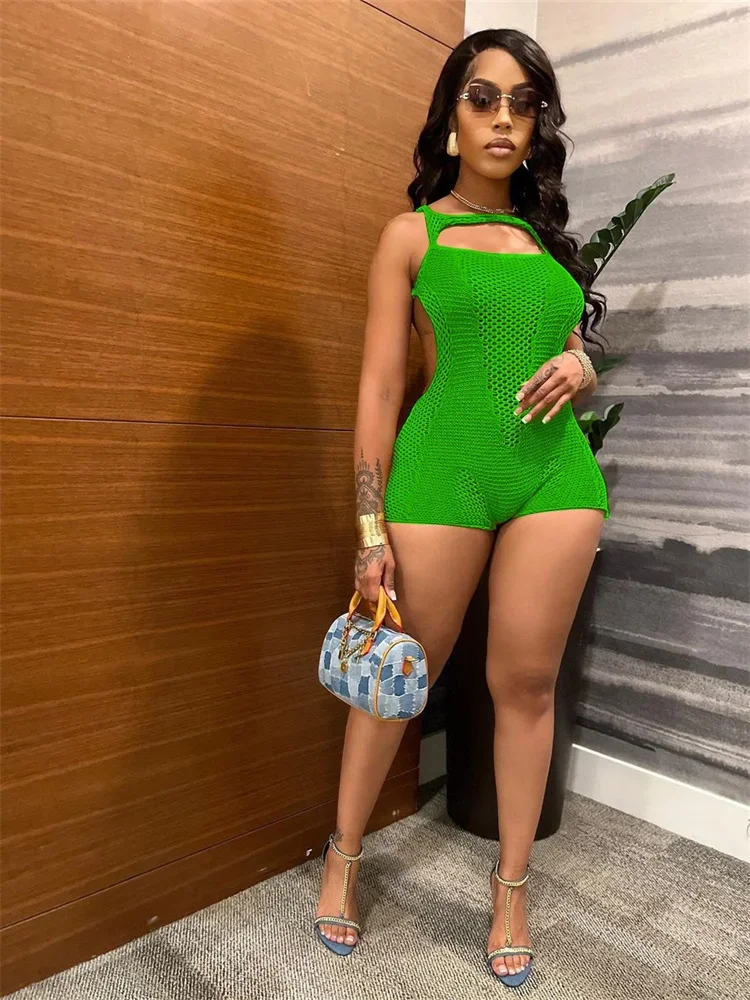 Wmstar Women's Jumpsuits Summer One Piece Outfits Slip Hollow Out  Sexy New Style Playsuits Overalls Wholesale Dropshipping 2025