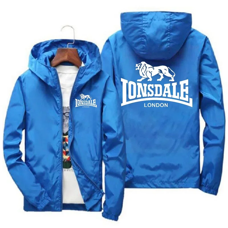 LONSDALE 여름 힙합 스트리트 남성 패션 트렌드 운동복, 캐주얼 조깅, UV 차단 및 방수 학생
