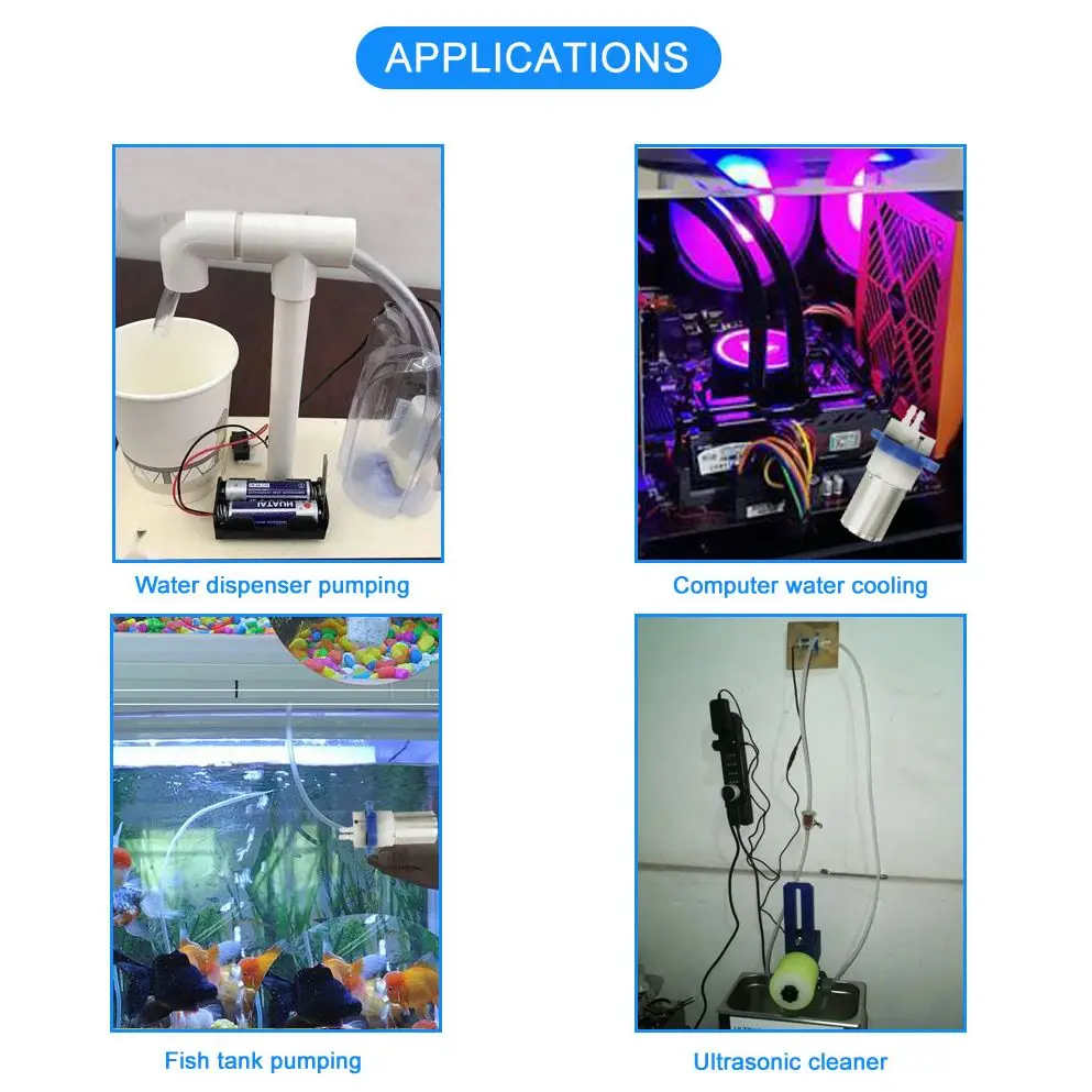 12V Micro DC Water Pump Food Grade Water Dispenser 370 Mini Pump 0.7-1.2L/min Low Noise Long Life Self-priming Customized dc water pump