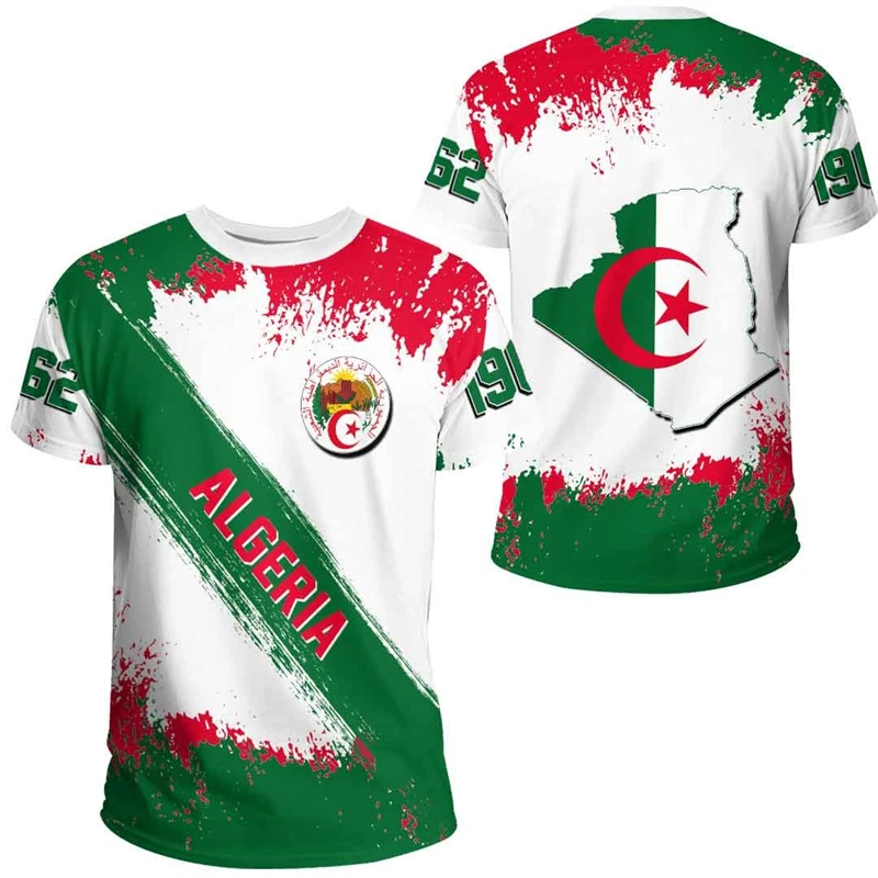 

Футболка мужская летняя с 3D-принтом флага Африки и Алжира