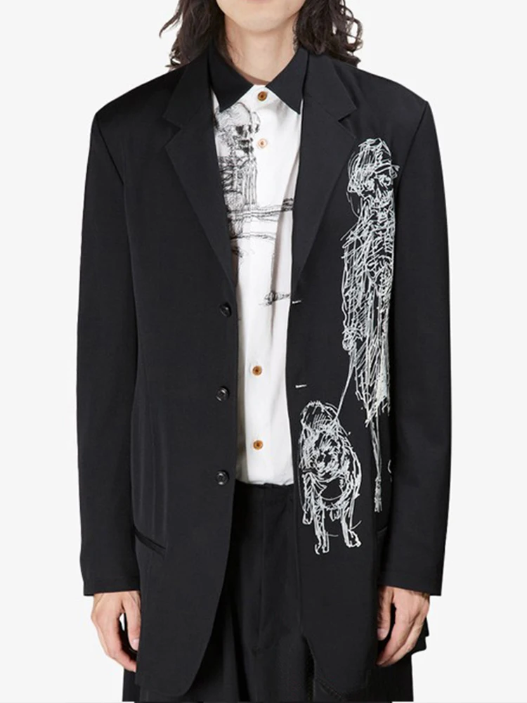 

Y-3Yohji Yamamoto мужской костюм унисекс повседневные новые костюмы и блейзеры для мужчин куртка свинцовая собака большие блейзеры для женщин