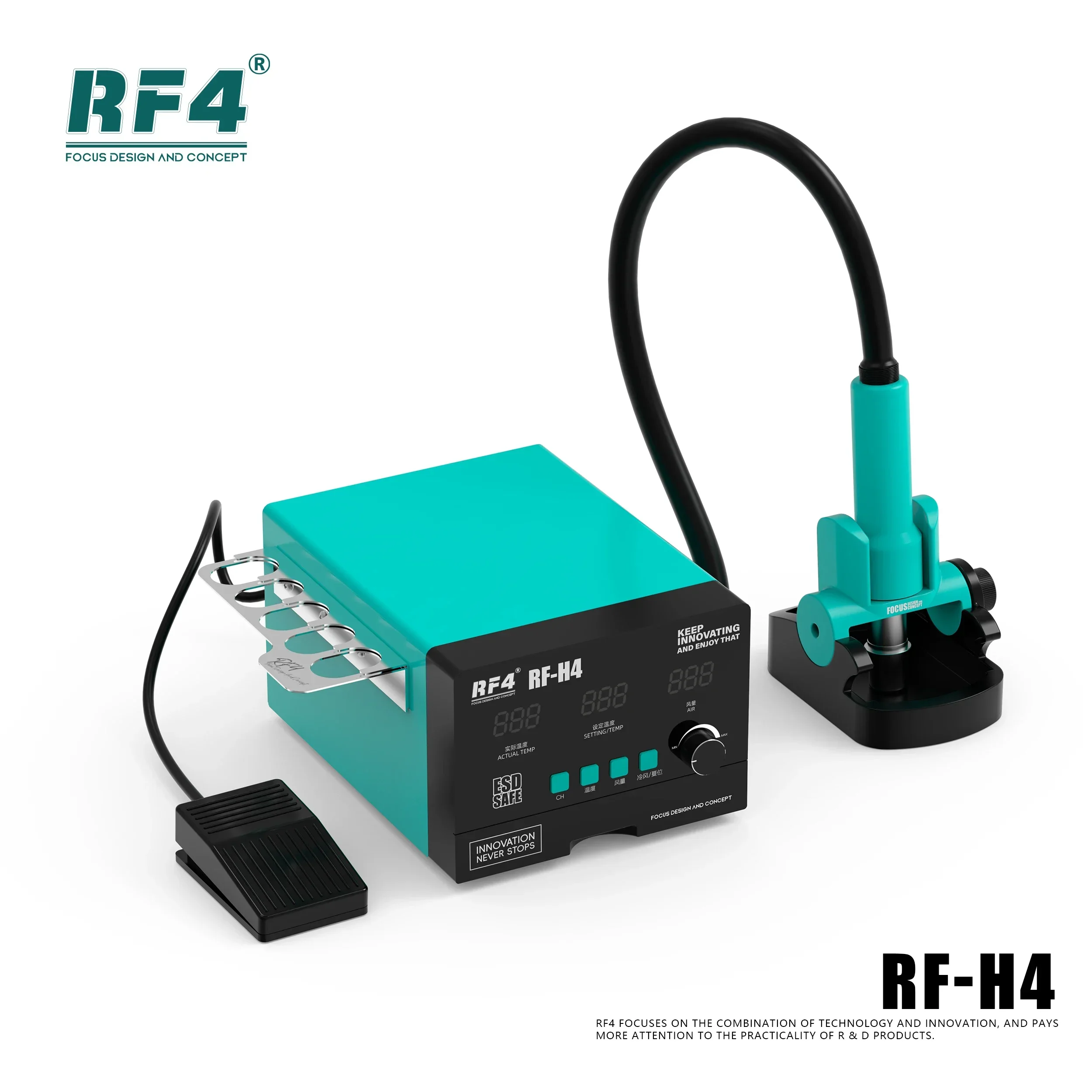 RF4 New1000W Fast Desoldering Hot Air Gun Soldering Station Digital Display Intelligent BGA Rework Station To PCB Chip Repair H2 3