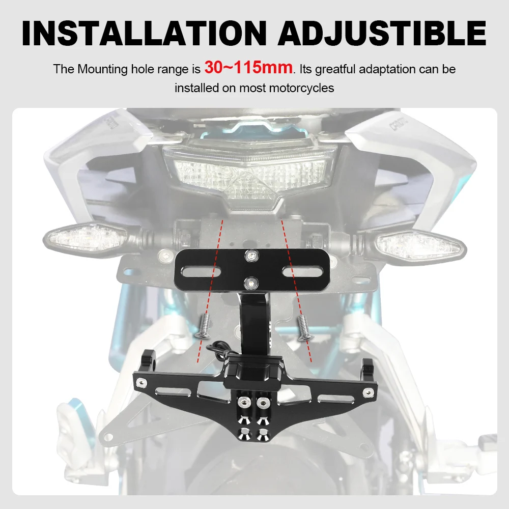 조절식 번호판 브래킷 거치대 LED 방향 지시등, 스즈키 GSX-8S GSX 8S 2025 2024 2023 오토바이