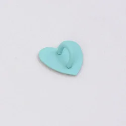 Adhesive Metal Heart Phone Charm Holder & Finger Ring Stand - 4Pcs (Green A)